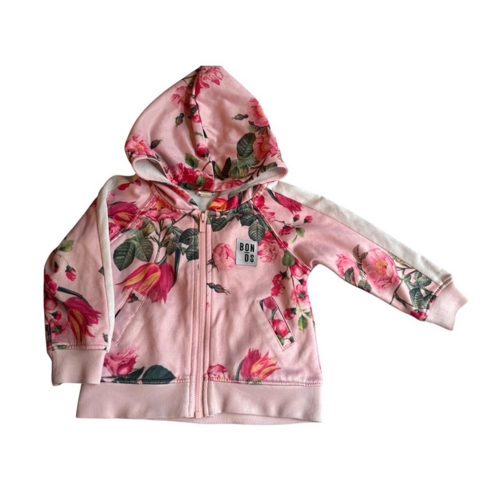 Bonds Kids Hoodie with Pink Floral Design